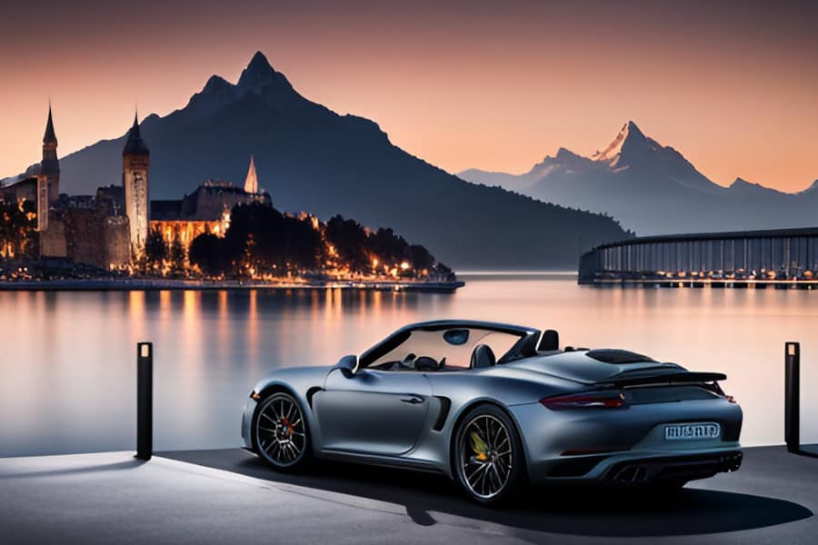 Lackschutz Folierung: Porsche vor Luzern in der Schweiz - Werbetechnik von Atelier S&G