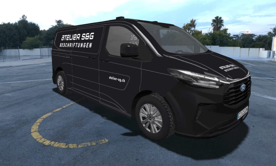 Autobeschriftung Schematische Darstellung für Preis MEDIUM - Front