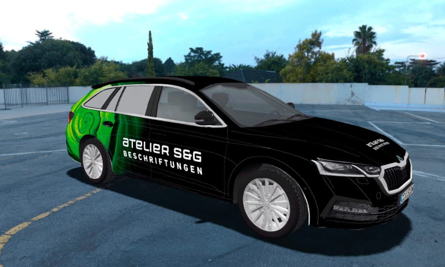 Autobeschriftung Schematische Darstellung für Preis SMALL - Front - farbig