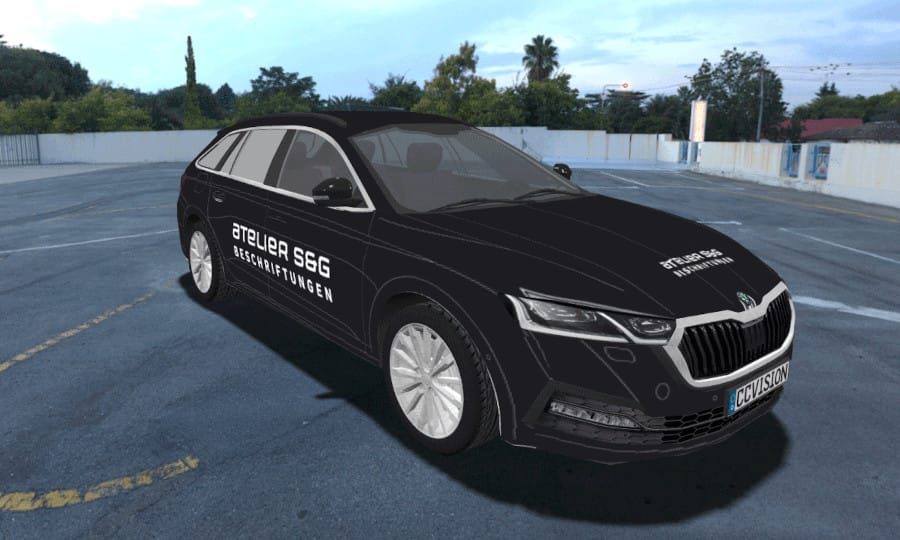 Auto Beschriftung Schematische Darstellung für Preis SMALL - Front