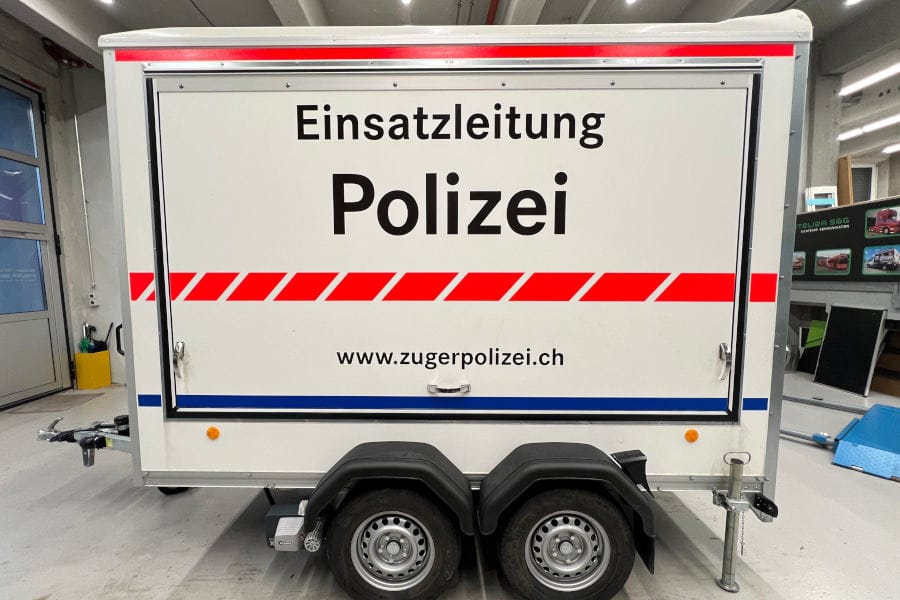 Anhängerbeschriftung PKW Polizei Zug